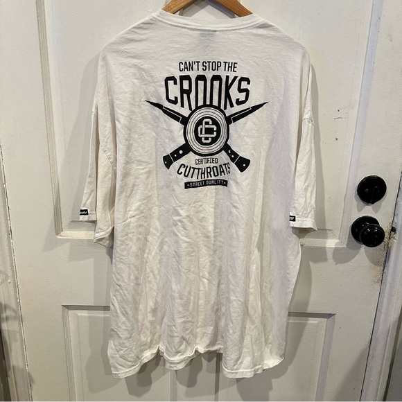 Crooks and castle won’t stop white graphic tee men’s sz 3XL 100% cotton big tall - Picture 6 of 10